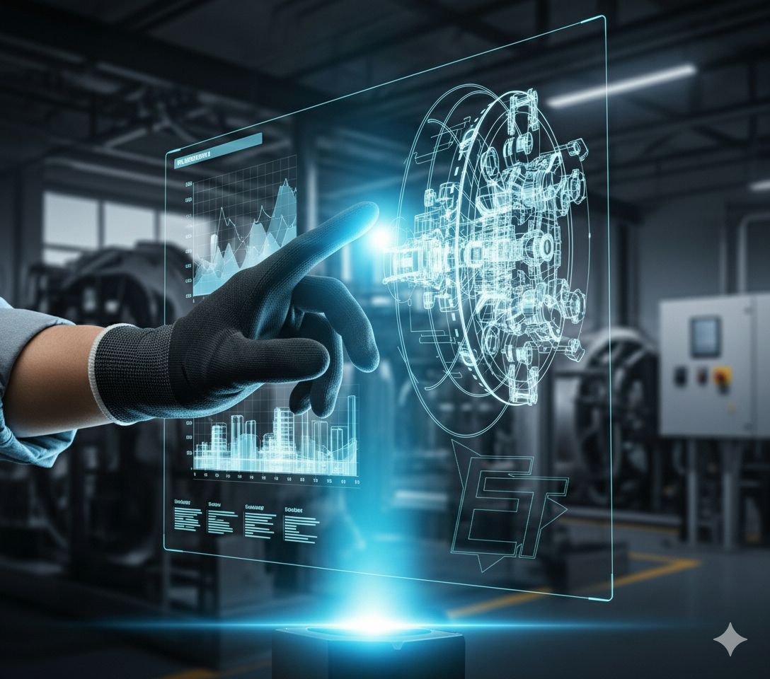 Tecnico Eltech offre consulenza a un cliente in un impianto produttivo