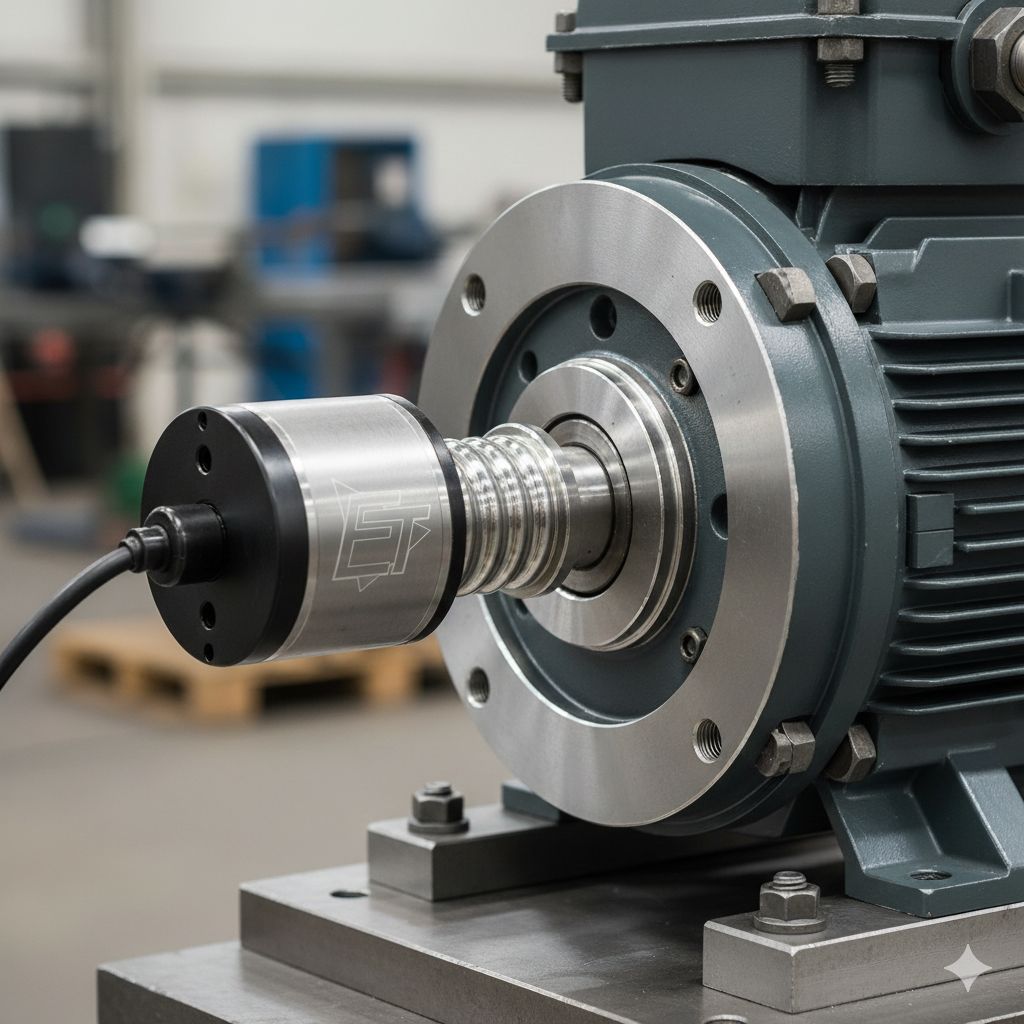 Encoder Baumer EIL580 montato su un motore con flangia e giunto