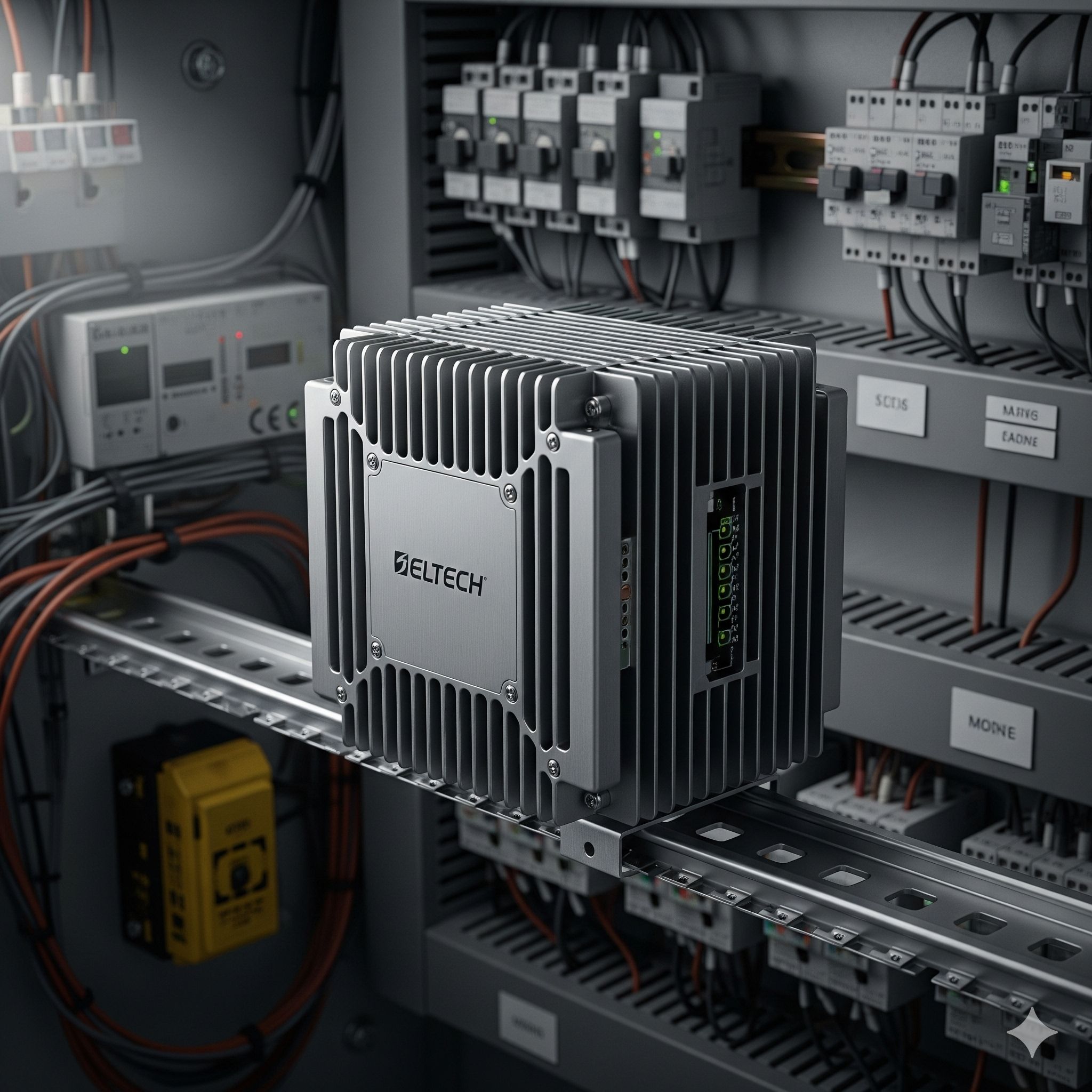 PC Industriale fanless montato su guida DIN