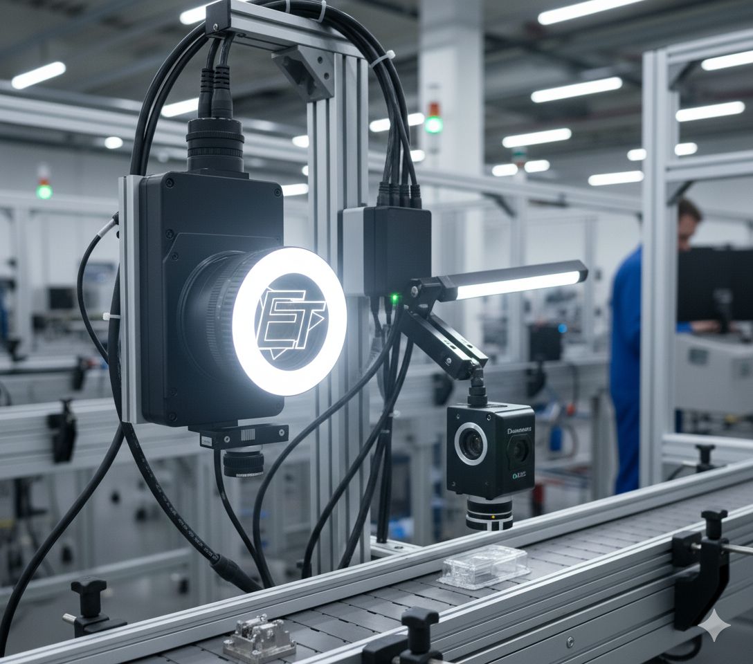 Composizione di sistemi di visione industriale: smart camera, telecamera e illuminatori